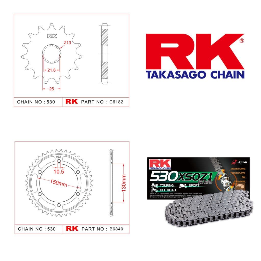 Yamaha YZF 600 R THUNDERCAT Rk X-ring Zincir Dişli Set 530 XSO-15/47T