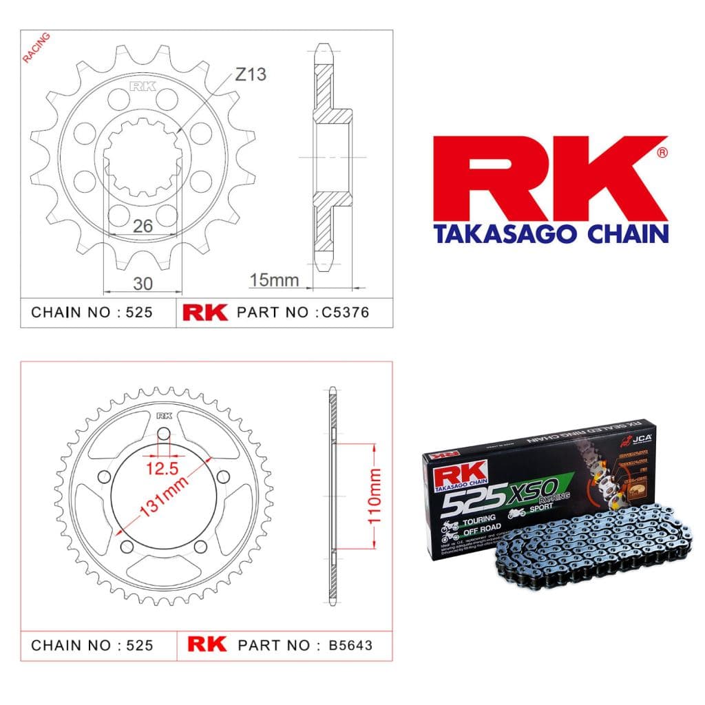 Bmw S 1000 RR Rk Zincir Dişli Set 525 XSO X-Ring 17/44T