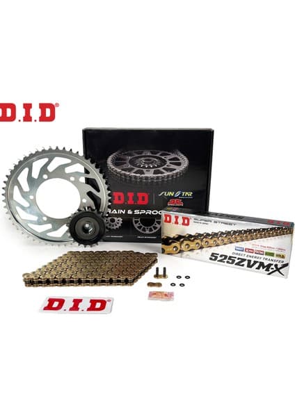 DID Dıd Zincir Dişli Seti Kawasakı Z 1000 (1000 Cc) (2003-2006) / Zincir : DID-525ZVM-X (GOLD)-112 / Dişli: Jt (16T-42T)