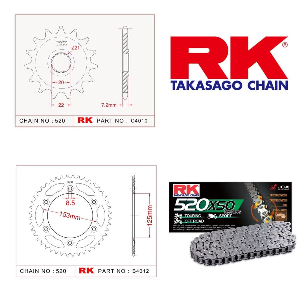 Honda CRF 250 R Rk Zincir Dişli Set 520 XSO13/51T