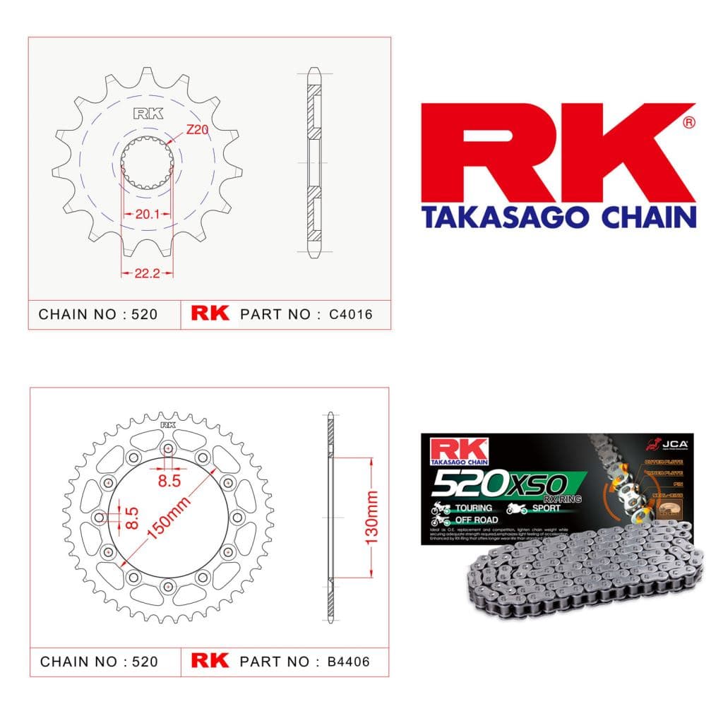 Yamaha WR 250 R Rk Off-Road Zincir Dişli Set 520 MXZ 13/42T