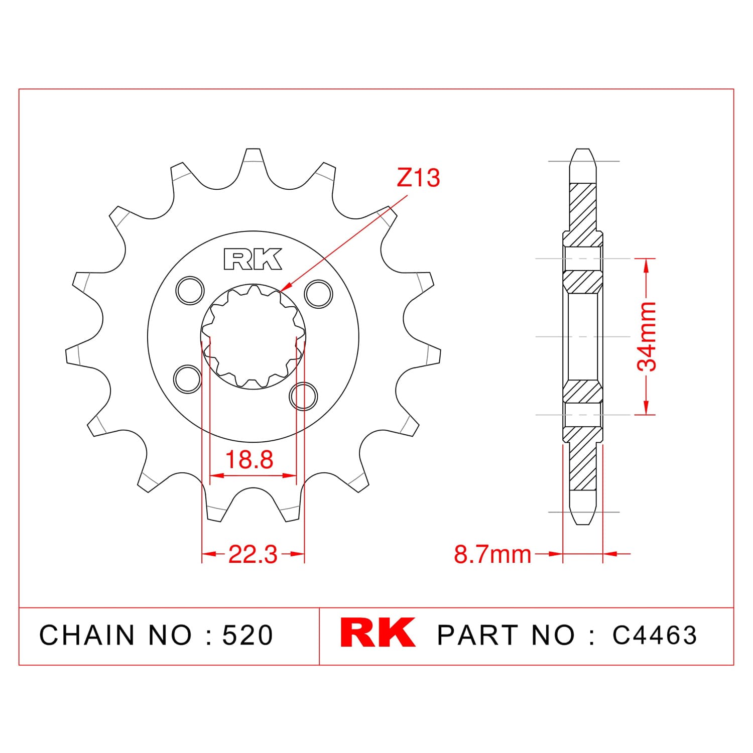 Ktm ADVENTURE 390  Ön RK Çelik Ön Dişli C4463-15