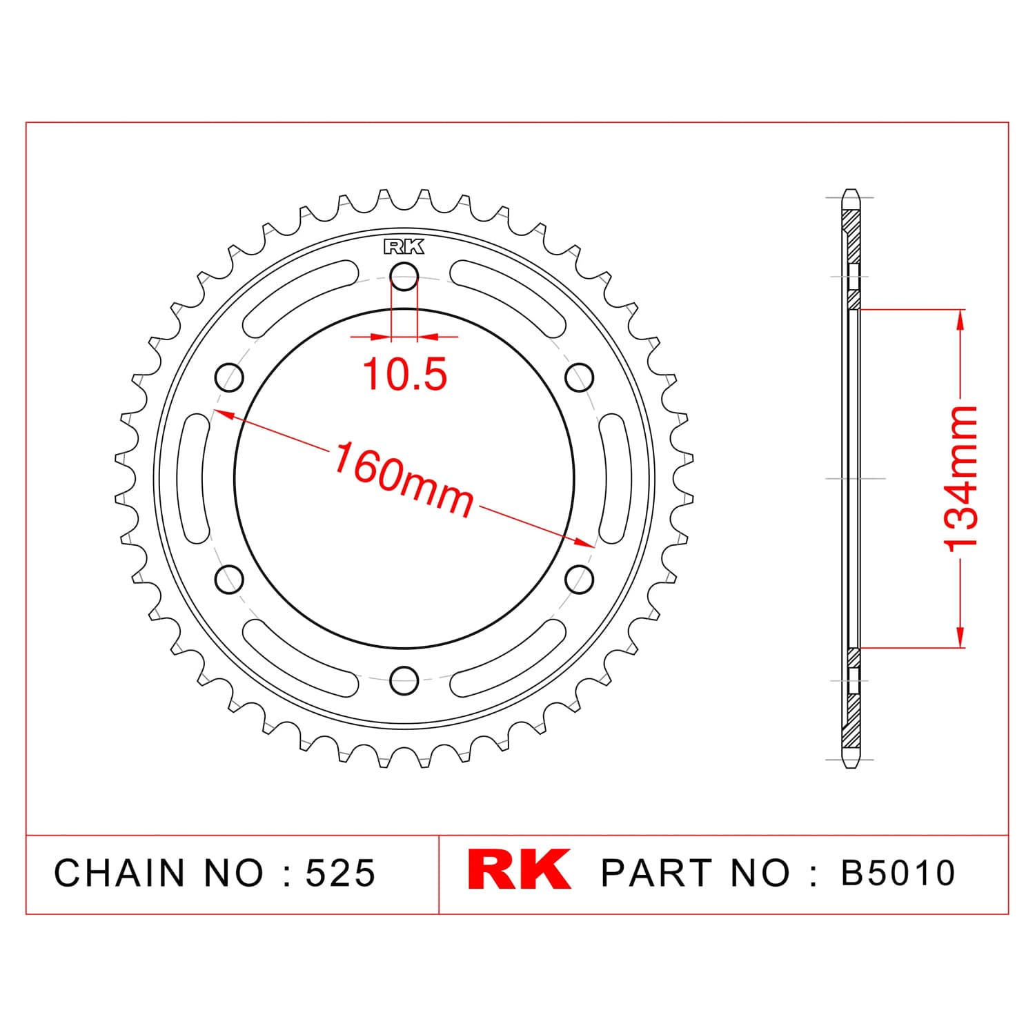 Honda CBR 600 F RK Çelik Arka Dişli B5010-45