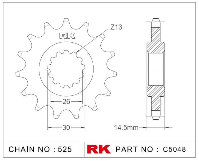 Honda VFR 800 X CROSSRUNNER ABS Rk Çelik Ön Dişli C5048-16