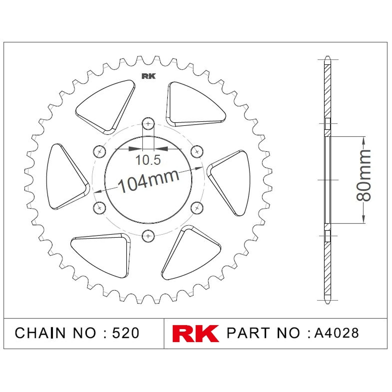 Kawasaki ZX-7 R RK Aluminyum Arka Dişli A4028-43-0A