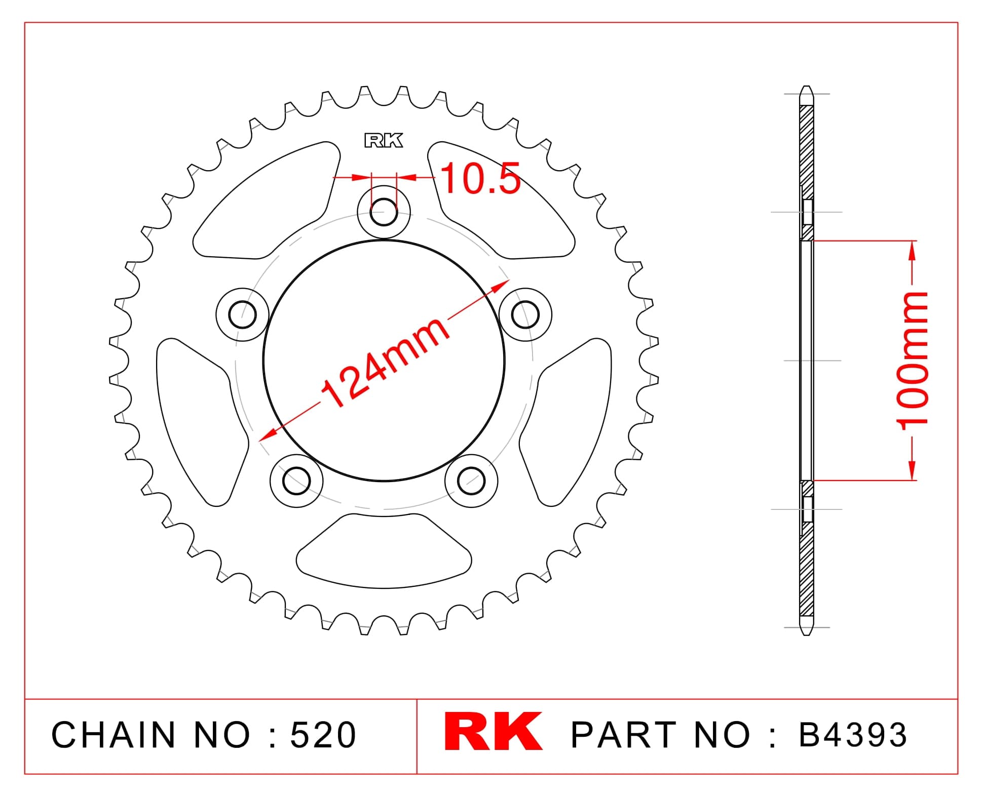 Ducati MONSTER 821 RK Çelik Arka Dişli B4393-46