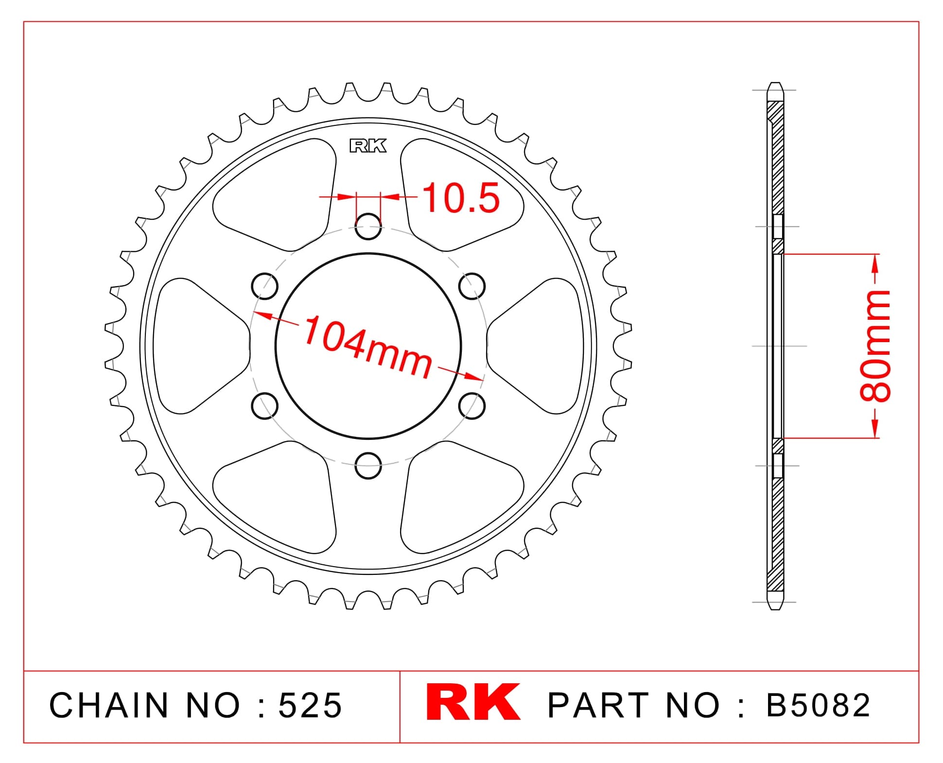 Kawasaki ZX-7 R RK Çelik Arka Dişli B5082-43