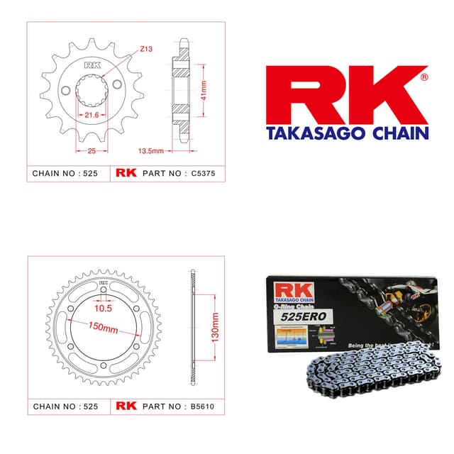 Honda XL 600 V TRANSALP Rk Zincir Dişli Set 525 ERO O-Ring 15/47T