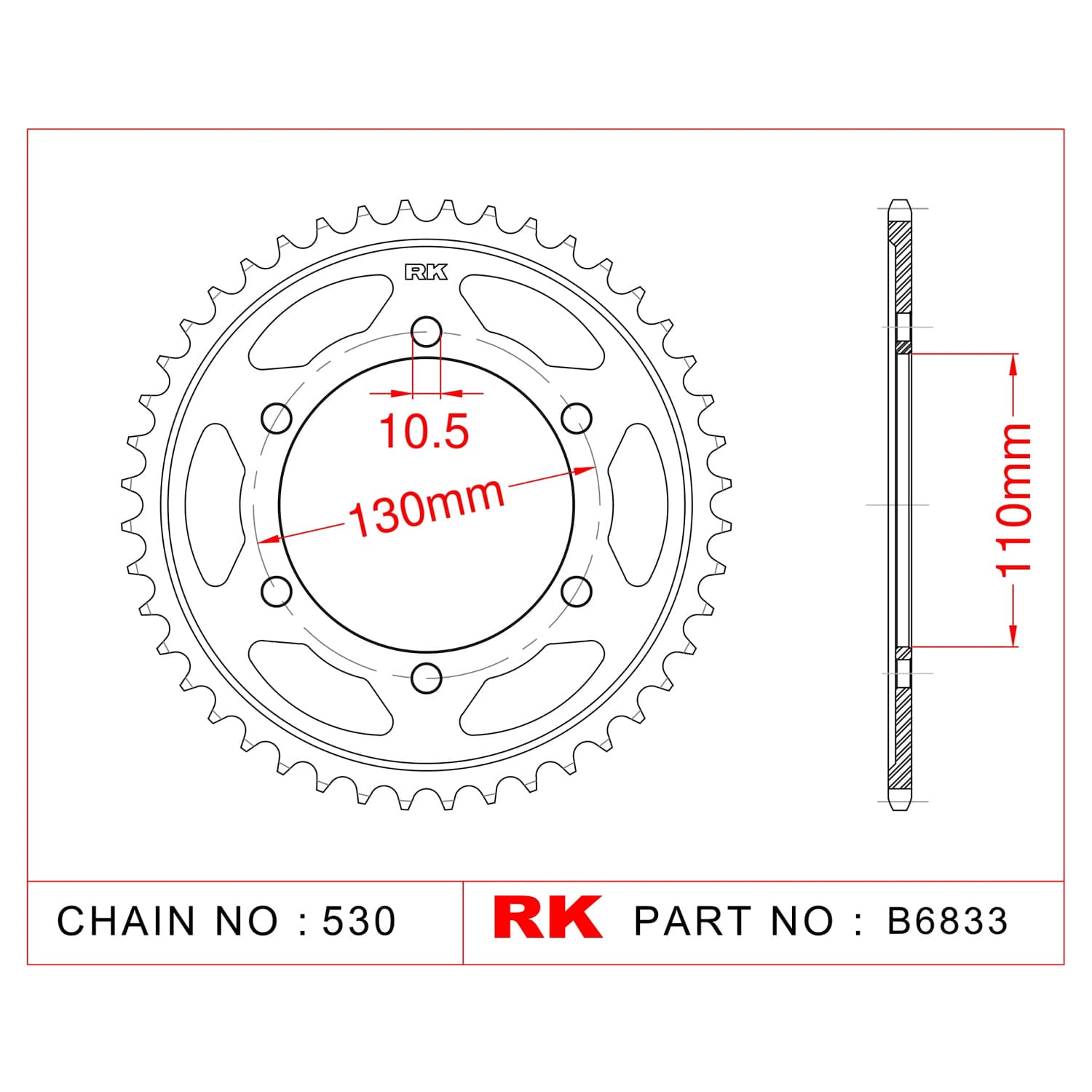 Yamaha XJR 1300 RK Çelik Arka Dişli B6833-39