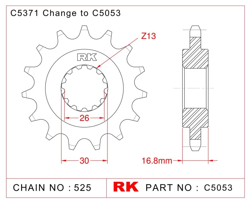 Honda CBR 600 F RK Çelik Ön Dişli C5053-16