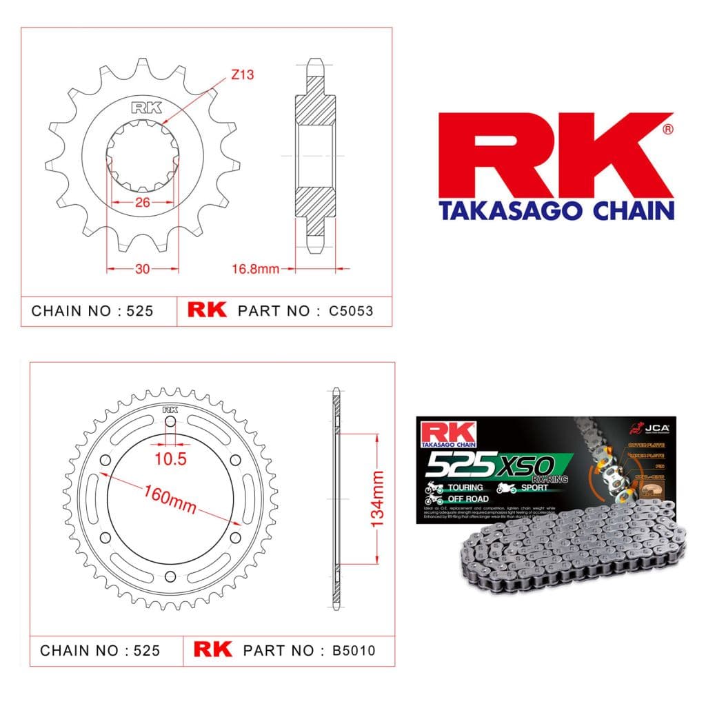 Honda CBR 1000 RR SP Rk X-ring Zincir Dişli Set 525 XSO 116 L-16/43T
