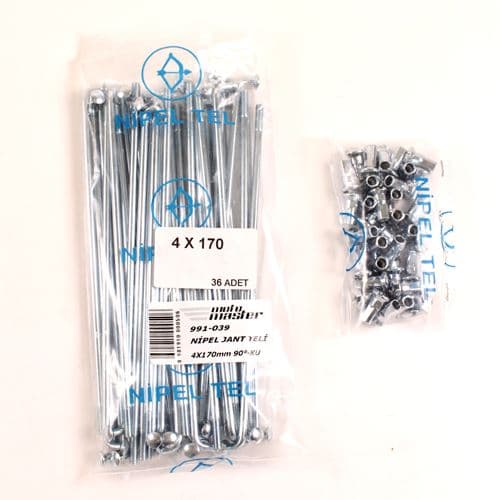 Çin Menşeli 125 CG TIP Nipel Jant Teli 4X170Mm 90°-Ku-Agk Köylü