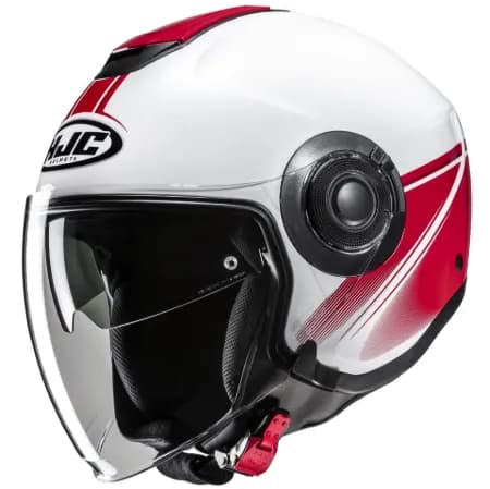 HJC İ40N Vision MC1 Yarım Motosiklet Kaskı Beyaz Kırmızı