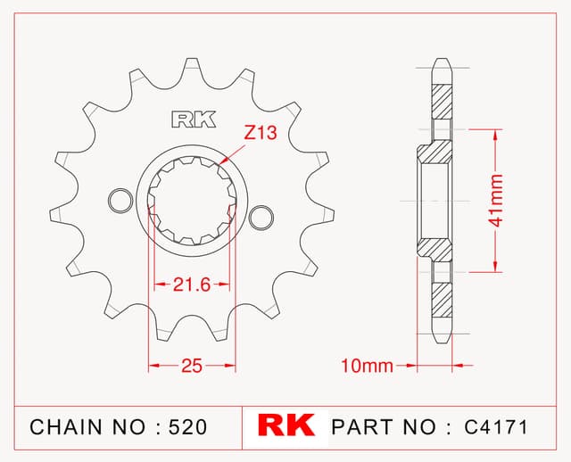 Yamaha MT-03 RK Çelik Ön Dişli C4171-15