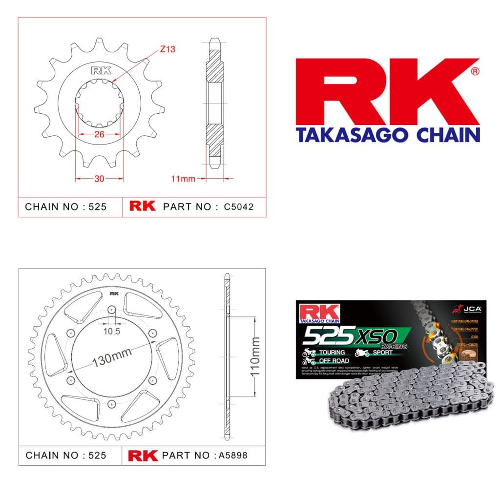 Yamaha MT-07 ABS Rk X-ring Zincir Dişli Set 525 XSO-16/43T