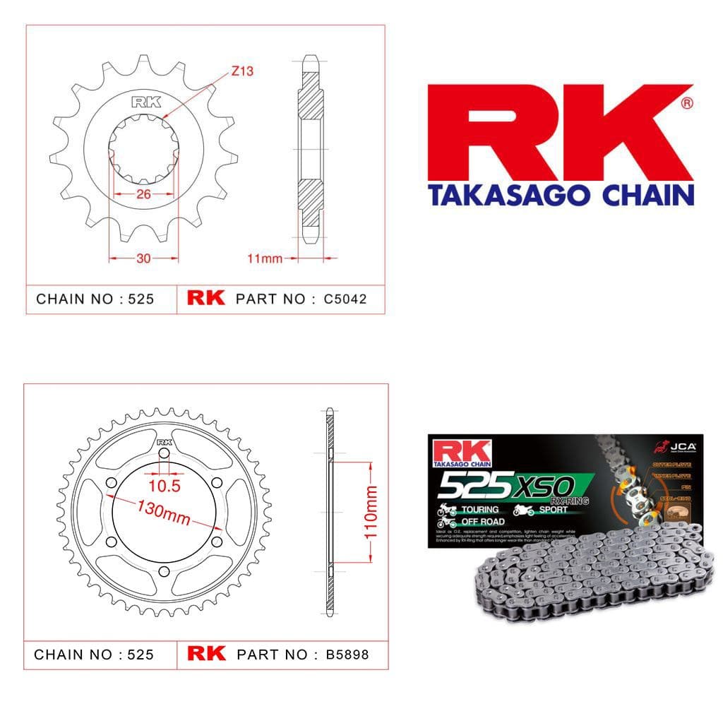 Yamaha MT-07 ABS Rk X-ring Zincir Dişli Set 525 XSO-16/43T - görsel 2
