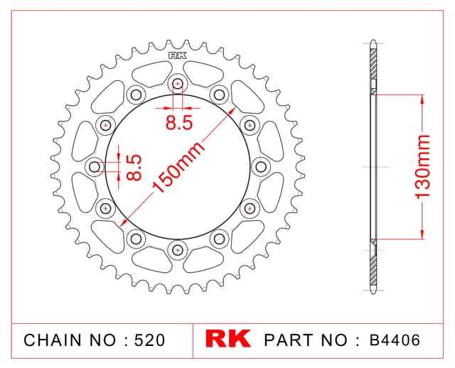 Yamaha WR 250 X RK Çelik Arka Dişli B4406-42