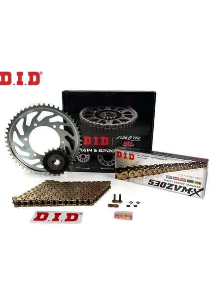 DID Dıd Zincir Dişli Seti Kawasakı Zzr Brembo Calıper (1400 Cc) (2016-2021) / Zincir : DID-530ZVM-X (GOLD)-118 / Dişli: Jt (17T-42T)