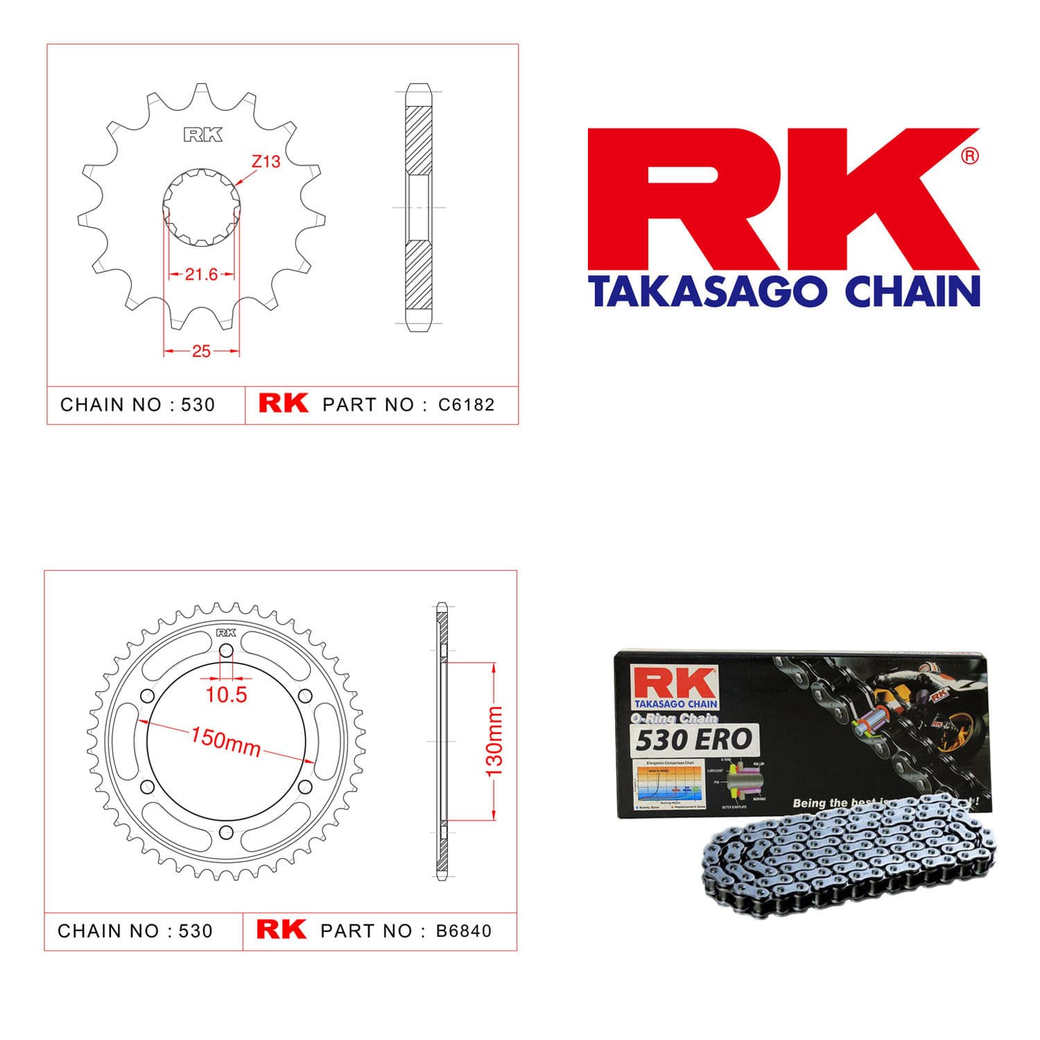 Yamaha FZS 600 FAZER Rk Zincir Dişli Set 530 ERO O-Ring 15/48T