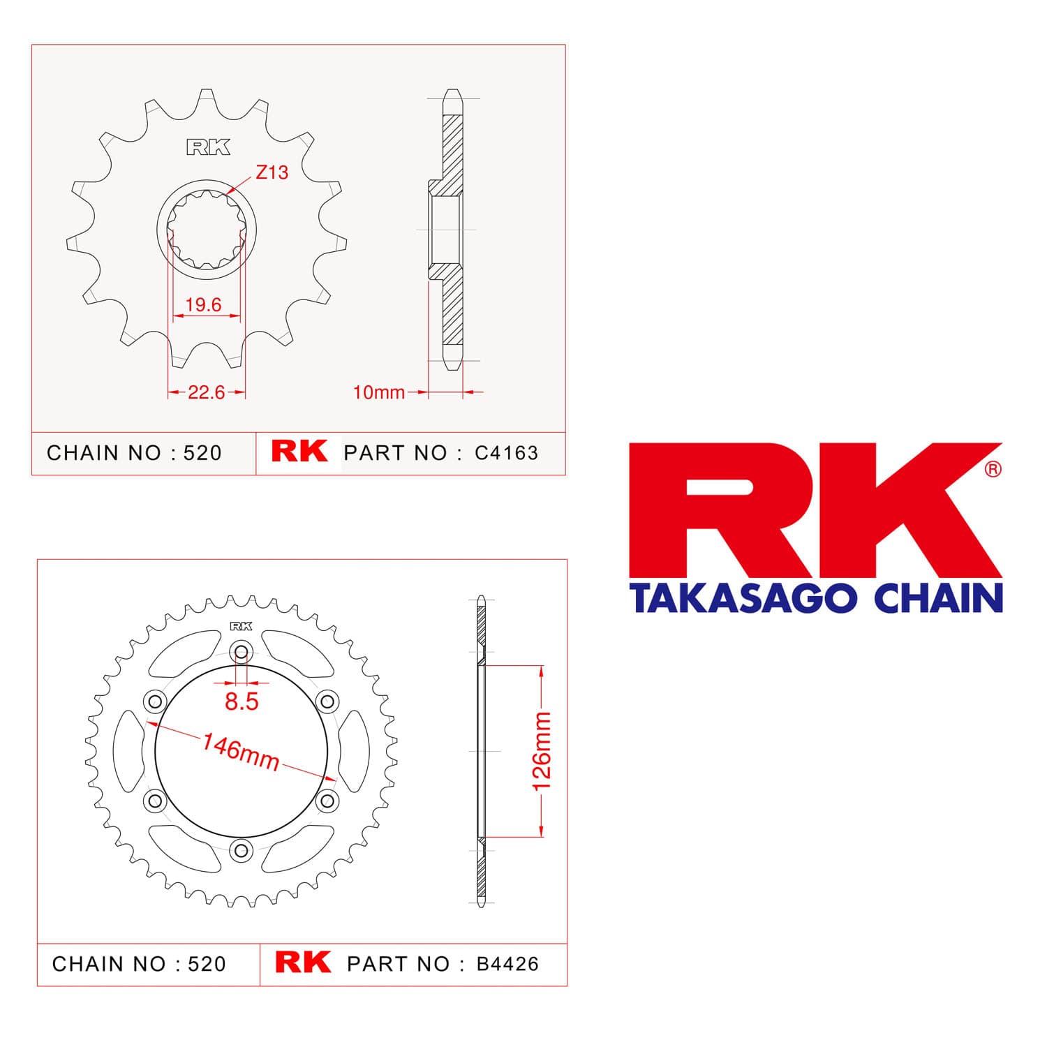 Suzuki DR-Z 400 SM Rk Zincir Dişli Set 520 KLO O-Ring 15/41T - görsel 5
