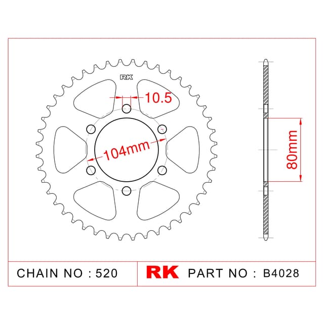 Kawasaki VULCAN S RK Çelik Arka Dişli B4028-46