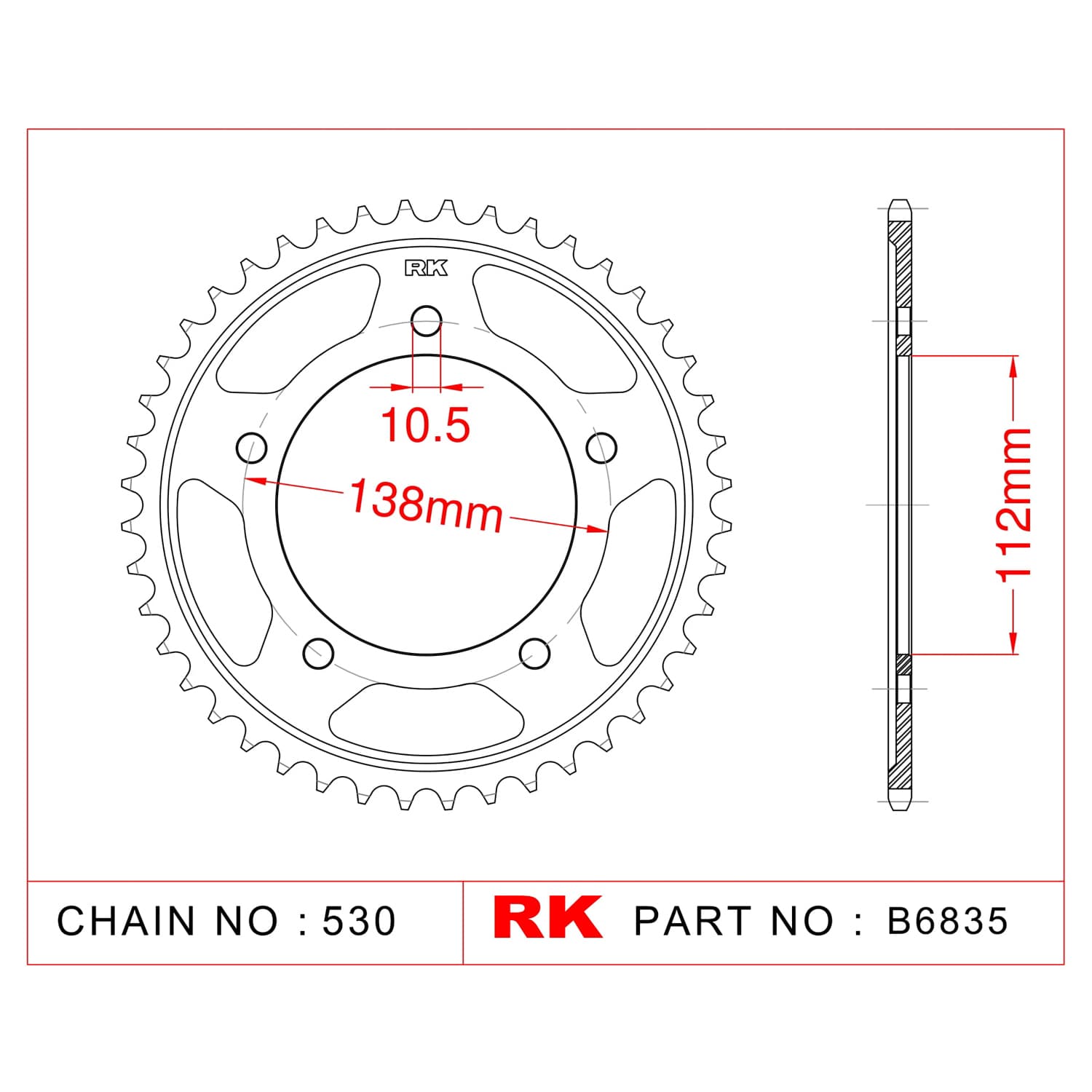 Yamaha YZF-R1 RK Çelik Arka Dişli B6835-48