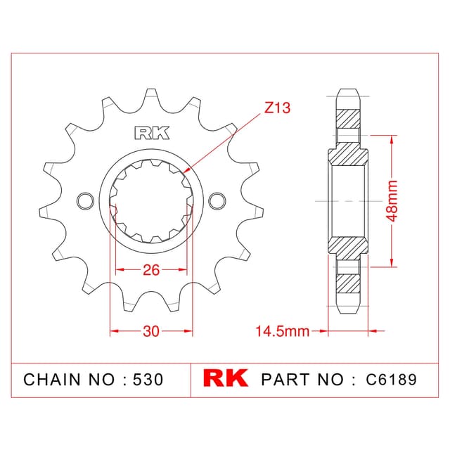 Honda CBR 1000 F RK Çelik Ön Dişli C6189-16