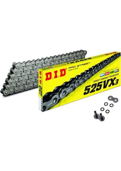 DID 525-110VX3 2004-2005 Kawasaki Ninja ZX-10R Uyumlu Zincir Vx3 Xring Çelik Renk