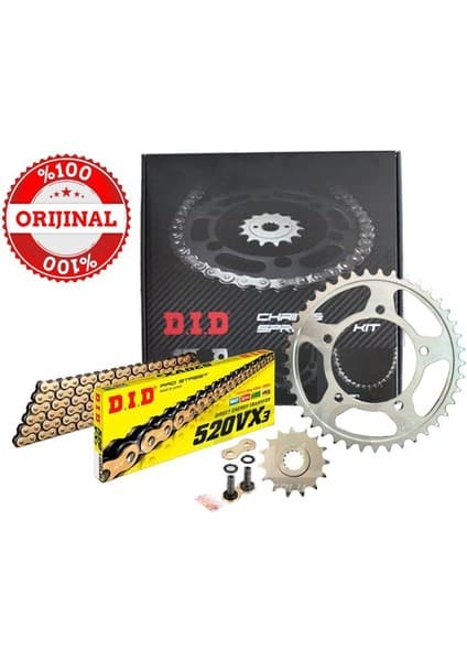 DID Dıd Kawasaki Z 250L Zincir Dişli Seti (2015-2017) X-Ringli Zincir (Gold Renk)
