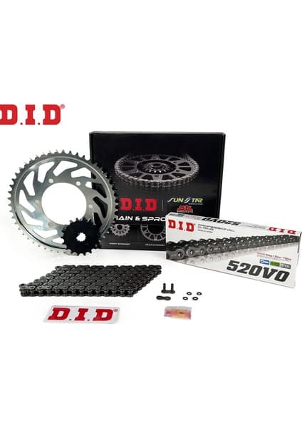 DID Dıd Zincir Dişli Seti Kawasakı Er5 (500 Cc) (1997-2006) / Zincir : DID-520 ORING-106 / Dişli: Sunstar (17T-42T)
