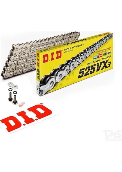 DID 525-112VX3 2011-2015 Kawasaki Ninja ZX-10R Uyumlu Zincir Vx3 Xring Silver (Gümüş) Renk